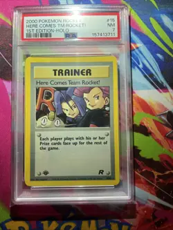 Pokemon TCG Here Comes Team Rocket! First Edition Holo PSA 7 Near Mint - Image 2