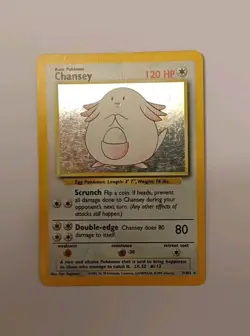 Pokemon TCG Chansey 3/102 Holo Base Set Holo Rare Vintage 1999 - Image 1