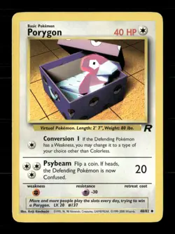 Porygon 48/82 Team Rocket Unlimited MP Pokemon - Image 1