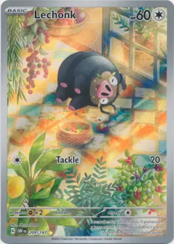 NM-Mint Lechonk - 209/197 - Illustration Rare Pokemon Obsidian Flames - Image 1