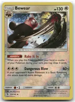 Bewear 113/145 Guardians Rising Uncommon Reverse Holo Lightly Played - Image 1