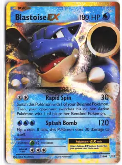 Blastoise EX 21/108 Holo EX Rare Evolutions Pokemon MP - Image 1