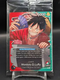 One Piece TCG English Ichiban Kuji Monkey D. Luffy Promo (OP13-001) -Sealed - Image 1