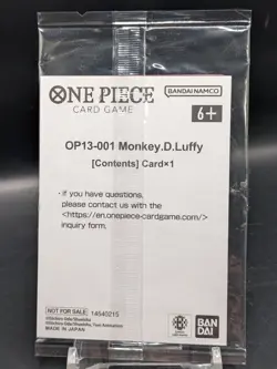 One Piece TCG English Ichiban Kuji Monkey D. Luffy Promo (OP13-001) -Sealed - Image 2
