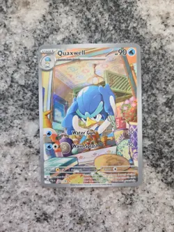 Pokemon TCG Quaxwell Holo Illustration Card Sv02: Paldea Evolved 207/193 - Image 1