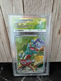 Pokemon Bulbasaur MEP 037 First Partner Illustration Ace Graded 7 - Image 1