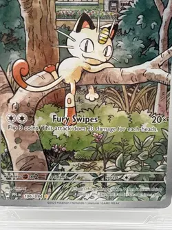 Meowth 106/094 Illustration Rare Pokemon Phantasmal English AGS 9.5 Mint+ - Image 4