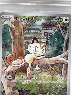 Meowth 106/094 Illustration Rare Pokemon Phantasmal English AGS 9.5 Mint+ - Image 5