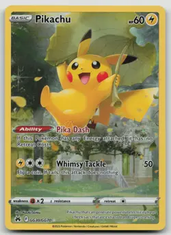 Pokemon TCG Crown Zenith Galarian Gallery Pikachu Card GG30/GG70 NM Rare - Image 1