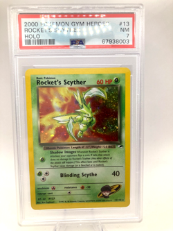 PSA 7 2000 Pokemon Gym Heroes 13/132 Rocket's Scyther Holo WOTC SWIRL - Image 1