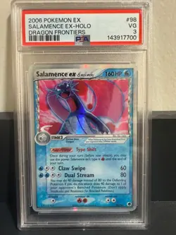 Salamence EX 98/101 EX Dragon Frontiers Holo 2006 Pokemon PSA 3 - Image 1