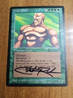 1994 MTG - Legends - CRAW GIANT - Vintage Rare - Christopher Rush Signed - EX/NM - Image 1