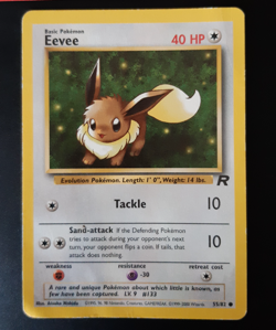 Eevee 55/82 Carte Pokemon Wizards Team Rocket English - Image 1