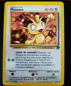 Miaouss 62/82 Carte Pokemon Wizards Team Rocket Edition Francaise - Image 1
