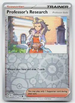 Professor's Research 155/159 Common Journey Together Pokemon Reverse Holo NM - Image 1