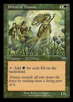 MTG PRIEST OF TITANIA 428 FOIL EXC - RETRO SACERDOTE DI TITANIA - MH3 X EN - Image 1