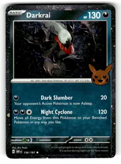 Darkrai (Cosmos Holo) 136/197 Holo Rare Trick or Trade BOOster 2024 Pokemon NM/M - Image 1