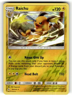 Raichu 55/214 Rare Unbroken Bonds Reverse Holo Pokemon Near Mint - Image 1