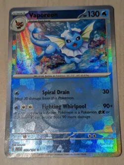 Pokemon Prismatic Evolutions Vaporeon Master Ball Holo 022/131 NM - Image 1