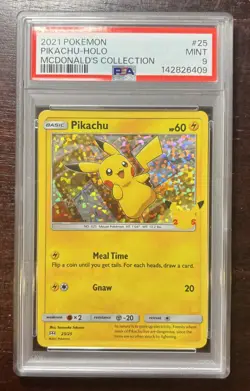 2021 Pokemon McDonald’s Collection #25 Pikachu Holo 25th Anniv PSA 9 MINT - Image 1