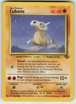 Pokemon Cubone Common Unlimited Jungle 50/64 LP - Image 1