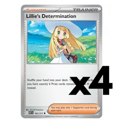 REVERSE HOLO 4x Lillie's Determination 192/217 Ascended Heroes Pokemon Playset - Image 1