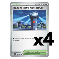 4x Team Rocket's Watchtower - 180/182 - SV10: Destined Rivals Pokemon Playset x4 - Image 1