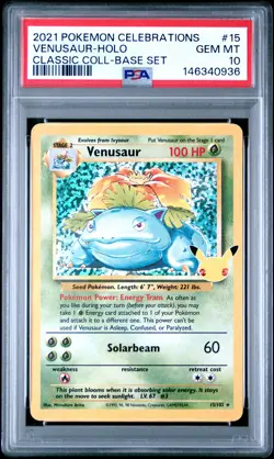 PSA 10 Venusaur Holo 15/102 Celebrations Pokemon - Image 1