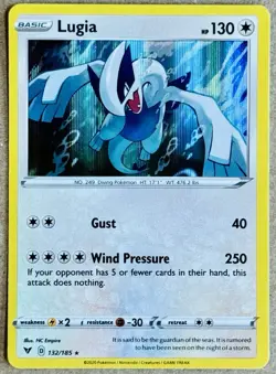 2020 POKEMON TCG SWORD & SHIELD VIVID VOLTAGE LUGIA HOLO 132/185 NM+ - Image 1