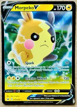 2020 POKEMON TCG SWORD & SHIELD MORPEKO V ULTRA RARE HOLO 079/202 NM+ - Image 1