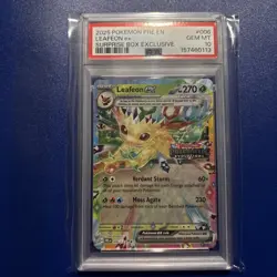 2025 Pokemon LEAFEON ex - (Prismatic Evolutions Stamp) 006/131 PSA 10 GEM MINT - Image 1