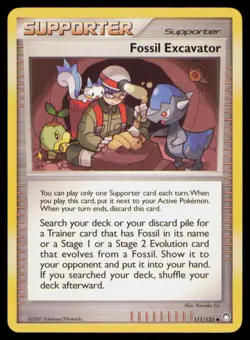 Fossil Excavator 111/123 Uncommon Mysterious Treasures Pokemon Lightly Played - Image 1