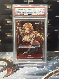 2023 One Piece Tournament Pack Volume 3 Winner Promo Nami ST01-007 - PSA 10 ENG - Image 5