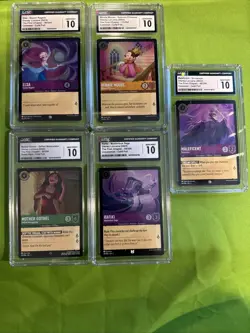 Disney Lorcana CGC 10 Cold Foil Lot Elsa Maleficent Minnie Mouse First Chapter - Image 1