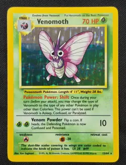 Venomoth 13/64 Holo Rare Jungle Unlimited Pokemon Card - Image 1