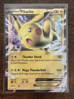 Pokemon Pikachu EX Promo XY174 XY Holo Basic 130 HP Card - Image 1