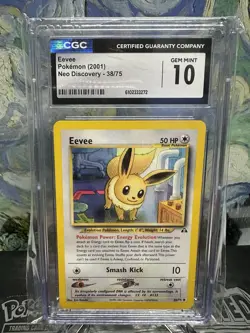 Pokemon Card Eevee 38/75 CGC 10 GEM MINT Neo Discovery - Image 1