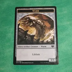 1 x Wurm Token - Lifelink Goat Token - Commander 2014 - Moderate Play - MTG - Image 1