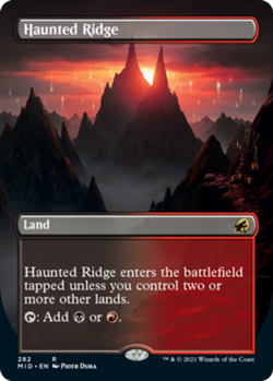 MTG Haunted Ridge - Foil - Borderless, Innistrad: Midnight Hunt, Lightly Played, - Image 1