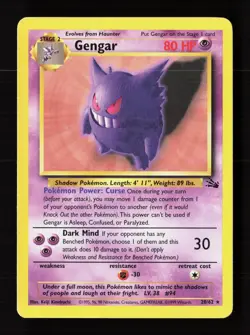 Gengar 20/62 Rare Fossil Pokemon Unlimited Moderately Played - Image 1