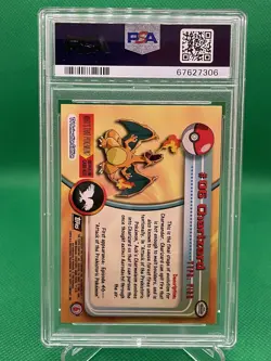1999 Topps Pokemon TV #6 Charizard Black Logo PSA 8 NM-MT - Image 2