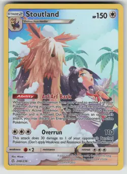 Stoutland 248/236 Secret Rare Cosmic Eclipse Pokemon Moderately Played - Image 1