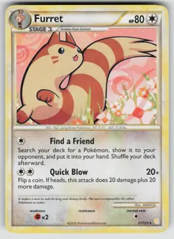 Furret 21/123 Rare HeartGold & SoulSilver Pokemon Lightly Played - Image 1