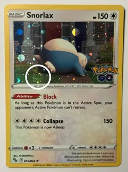 🌀FART SWIRL🌀 Snorlax 055/078 Pokemon Go Cosmos Holo Promo - B70 - Image 1
