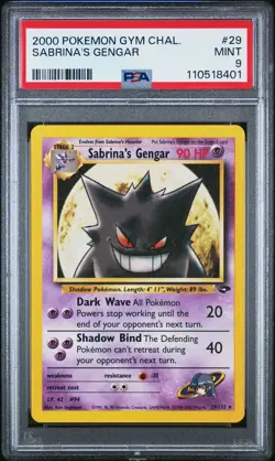 Sabrina's Gengar 29/132 PSA 9 Gym Challenge Unlimted Pokemon JA02 - Image 1