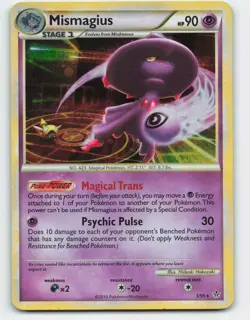 2010 Pokemon, Unleashed, #5/95 Mismagius, Holo Rare - Image 1