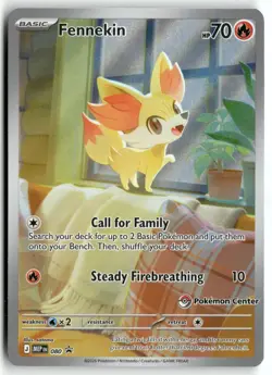 Fennekin 080 Holo Promo ME: Mega Evolution Promo Pokemon Center Exclusive NM - Image 1