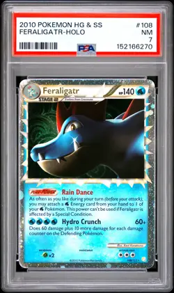 2010 POKEMON HEARTGOLD & SOULSILVER #108 FERALIGATR-HOLO PSA 7 - Image 1