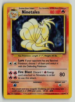 Ninetales - Base Set (BS) 12/102 Holo Pokemon - Image 1