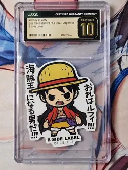 CGC 10 Pristine - Monkey D. Luffy B-SIDE Label Sticker - One Piece Japanese - Image 1